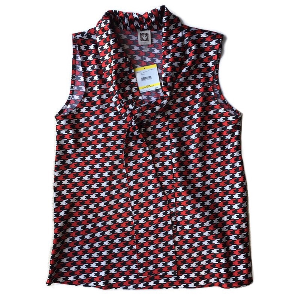 Anne Klein Rare Tie Front Sleeveless Blouse Medium